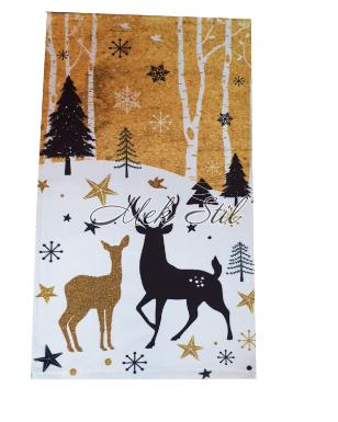 Спално бельо   Коледен текстил 2021 Коледна хавлиена кърпа - Златни елени